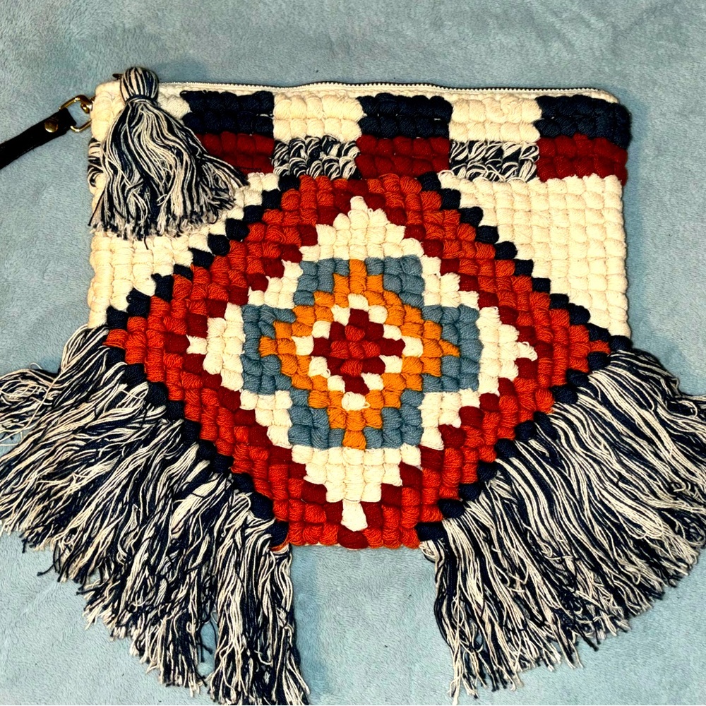 ☮️CLEOBELLA☮️FRINGE BOHO CLUTCH ☮️☮️☮️☮️☮️☮️☮️☮️☮️☮️☮️☮️☮️